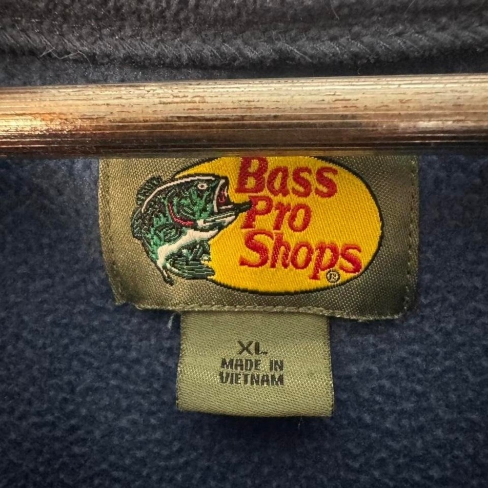 Bass Pro Blue Quarter Zip Sweayshirt With Embrpodered Logo Size XL Outdoors Hike - Picture 5 of 8